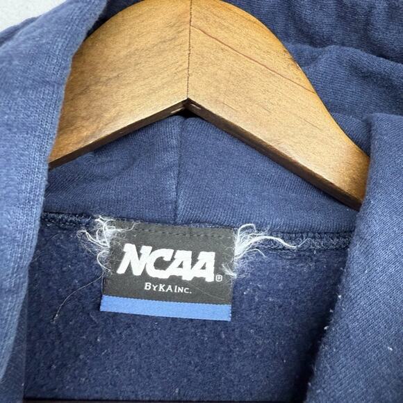 Vintage Michigan Wolverines Hoodie Men's 2XL Blue Graphic Sweatshirt Center - Picture 8 of 12